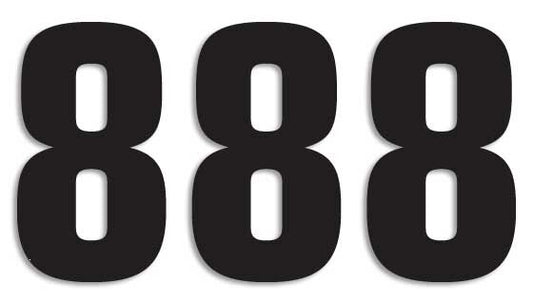 Blackbird Racing Two Series Number #8 Adhesive 3 Pack Black 5048/20/8