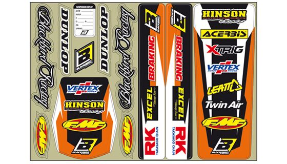 BLACKBIRD RACING STANDARD LOGO DECAL KIT ORANGE 5525