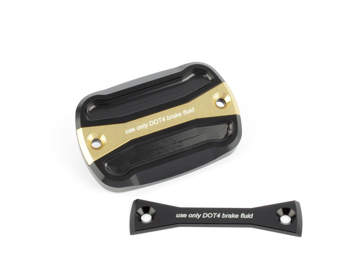 GILLES TOOLING COVER BRAKE FLUID RESERVOIR FRONT BLACK/GOLD BRC-09-BG