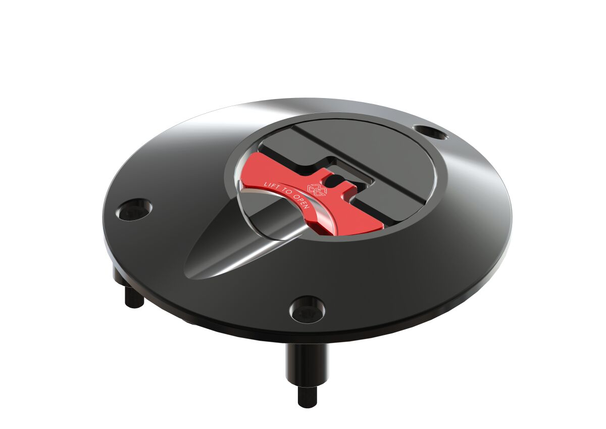 GILLES TOOLING FUEL CAP VER. 2 BLACK /RED TRI FCAP2-B007-BR