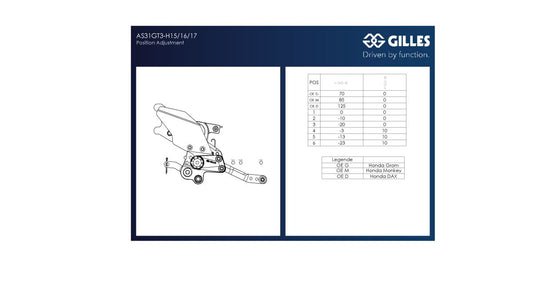 GILLES TOOLING HONDA MSX125 GROM 2022 - ADJUS AS31GT3-H16-B