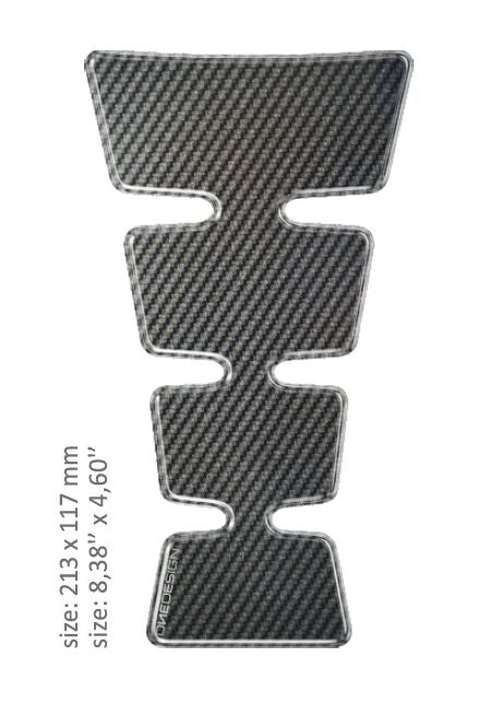 OneDesign UNIVERSAL TANK PAD - GLOSS GRAY - CARBON DESIGN - 21,3 CM X 11,7 CM | 8.38" X 4.60" - RESIN/POLYURET CGMAXCP
