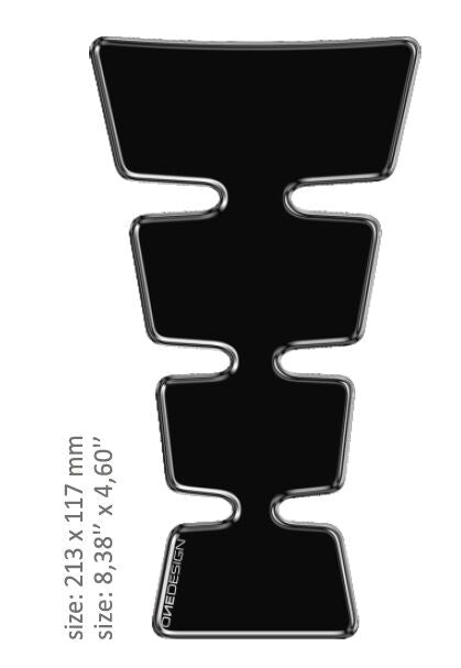 OneDesign UNIVERSAL TANK PAD - GLOSS BLACK - 21,3 CM X 11,7 CM | 8.38" X 4.60" - RESIN/POLYURETHANE CGMAXBKP