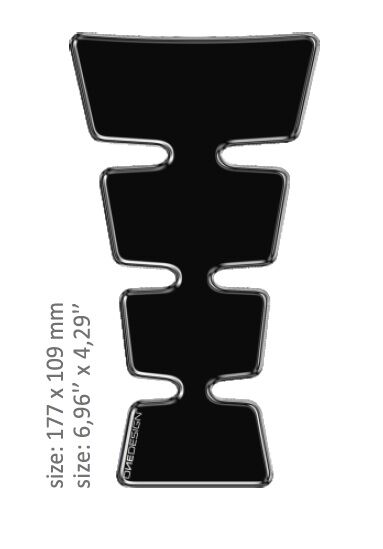 OneDesign UNIVERSAL TANK PAD - GLOSS BLACK - 17,7 CM X 10,9 CM | 6.96" X 4.29" - RESIN/POLYURETHANE CGMEDBKP