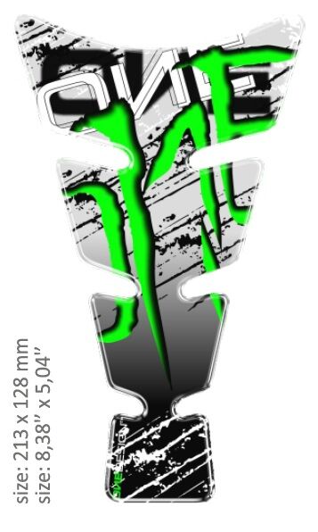 OneDesign UNIVERSAL TANK PAD - GLOSS GREEN/WHITE/BLACK - 21,3 CM X 12,8 CM | 8.38" X 5.04" - RESIN/POLYURETHAN CGSENVP