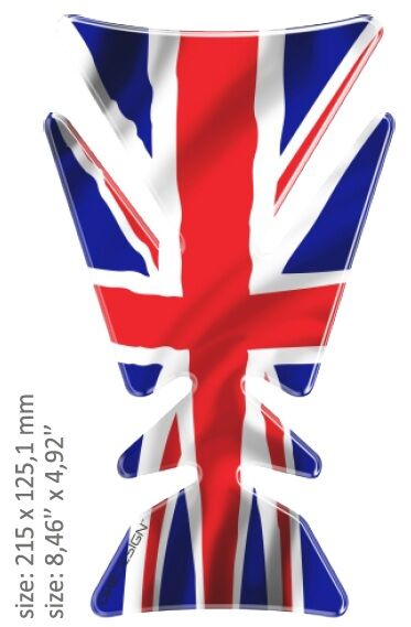 OneDesign UNIVERSAL TANK PAD - GLOSS RED/BLUE/WHITE - UK FLAG DESIGN - 21,5 CM X 12,51 CM | 8.46" X 4.92" - RE CEFUKP