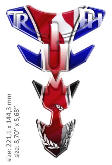 OneDesign UNIVERSAL TANK PAD - GLOSS RED/BLUE/WHITE - TRIUMPH DESIGN - 22,11 CM X 14,43 CM | 8.70" X 5.68" - R CGEXS61P