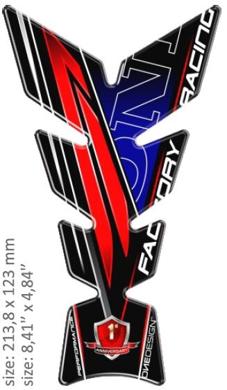 OneDesign UNIVERSAL TANK PAD - GLOSS BLACK/RED/BLUE/WHITE - HONDA DESIGN - 21,38 CM X 12,3 CM | 8.41" X 4.84" CGMOON8P