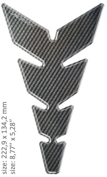 OneDesign UNIVERSAL TANK PAD - GLOSS GRAY - CARBON DESIGN - 22,29 CM X 13,42 CM | 8.77" X 5.28" - RESIN/POLYUR CGMOS102P