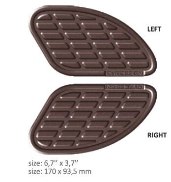 OneDesign UNIVERSAL TANK PAD - MATTE BROWN - 17 MM X 93,5 MM | 6,7" X 3,7" - RESIN/POLYURETHANE BUMPS15P