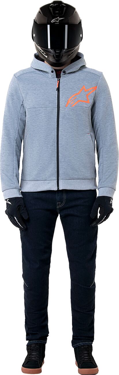 ALPINESTARS (ROAD) JACKET/HOODIE CHROME V2 GRY/RED L 4200325-9199-L