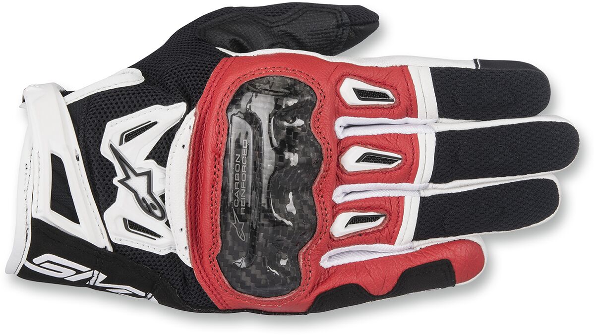 ALPINESTARS (ROAD) SMX-2 AIR CARBON V2 PERFORMANCE LEATHER GLOVES BLACK/RED/WHITE X-LARGE 3567717-132-XL