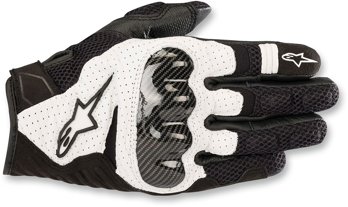 ALPINESTARS (ROAD) SMX-1 AIR V2 PERFORMANCE GLOVES BLACK/WHITE SMALL 3570518-12-S
