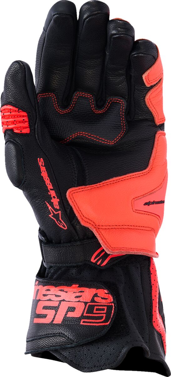 ALPINESTARS (ROAD) GLOVE SP-9 BLACK/RED FLUO 2XL 3500526-1030-2XL
