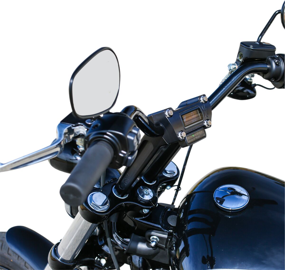 THRASHIN SUPPLY CO Black 8" Straight Handlebar Riser With Gauge Cut Out TSC-8025-1