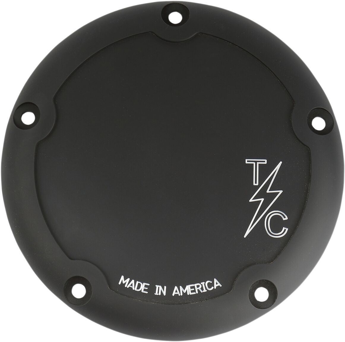 THRASHIN SUPPLY CO COVER DERBY 5-HOLE DISHED BLACK TSC-3011-4