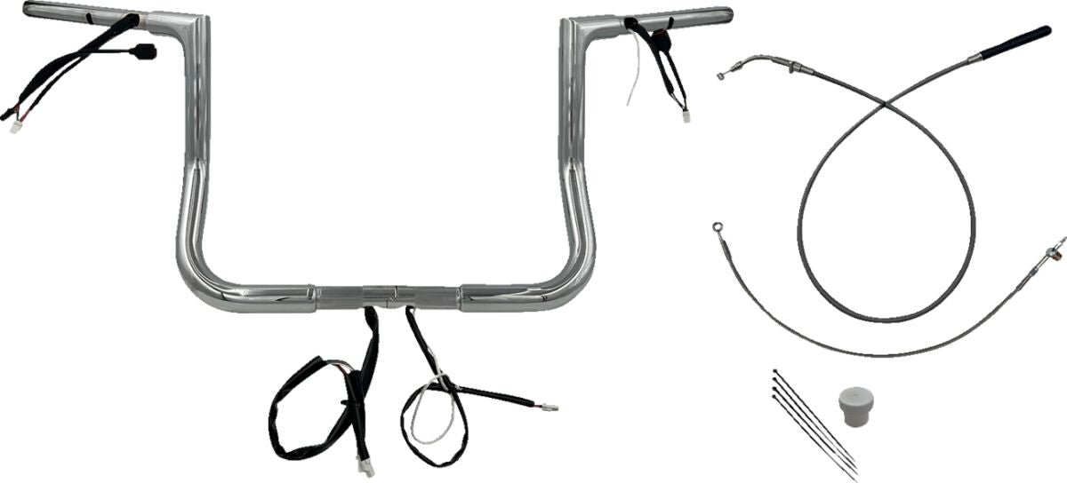 FAT BAGGERS INC HANDLEBAR KIT 12" FLHX/SE 23-24 1.25 FLAT TOP CHROME 749012