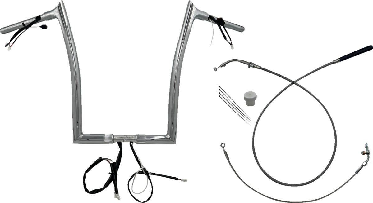 FAT BAGGERS INC HANDLEBAR KIT 16" FLTRX/SE 23-24 1.25 POINTED TOP CHROME 949916