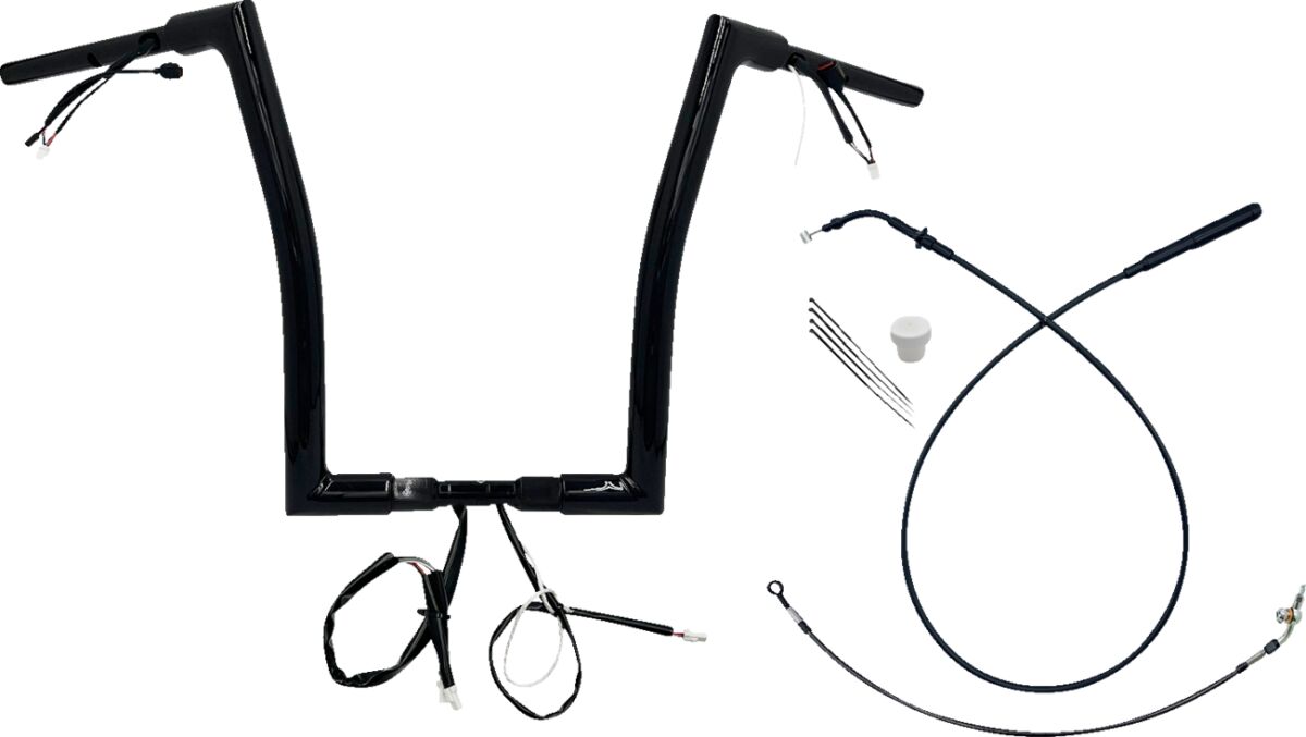 FAT BAGGERS INC HANDLEBAR KIT 16" FLTRX/SE 23-24 1.5 FLAT TOP BLACK 649916-B