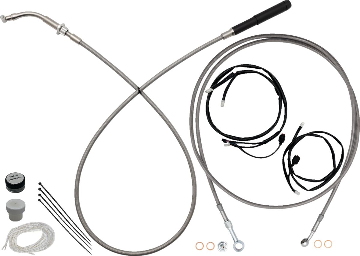 FAT BAGGERS INC EZ Install Upper Clutch Cable - 13"/14" Handlebars - Braided Stainless Steel 249014