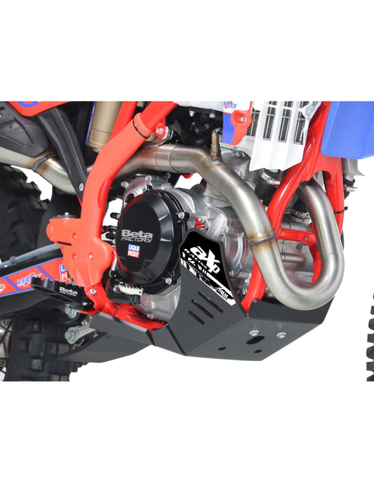 Black HDPE plastic skid plate with linkage guard for Beta 4T