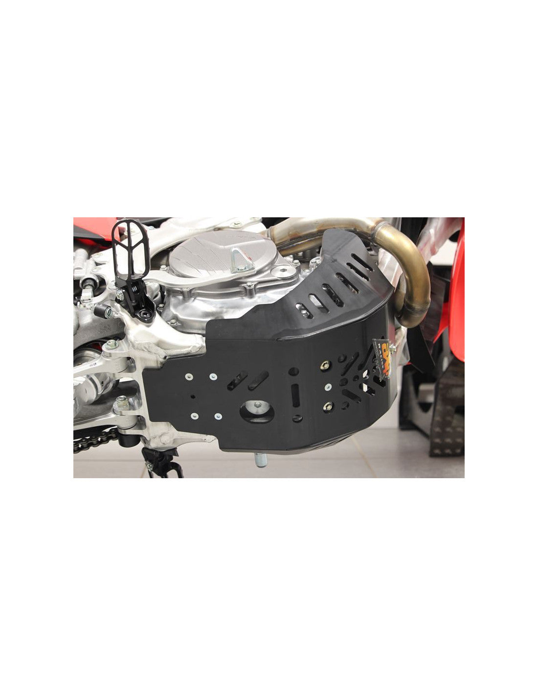 Vue du dessous du sabot en plastique PEHD 6mm pour Honda CRF250R - CRF450R