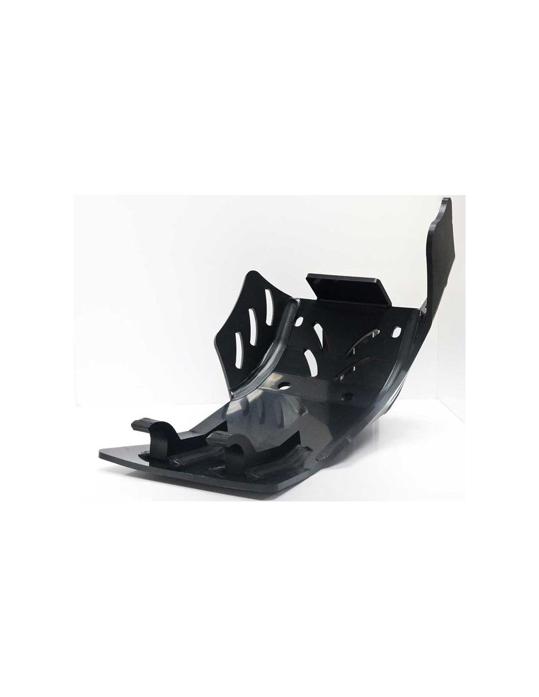 Vue arrière du sabot noir en plastique PEHD 6mm pour Husqvarna FE450 - FE501