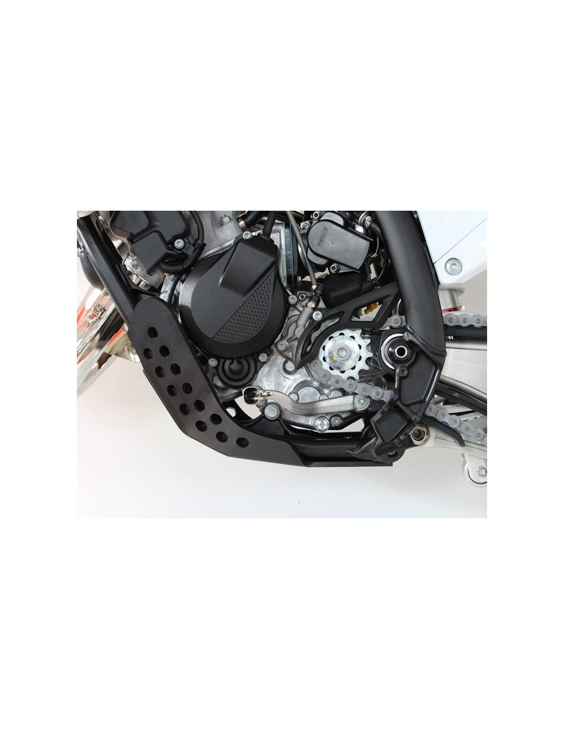 Right side of the black HDPE plastic skid plate for KTM and Husqvarna