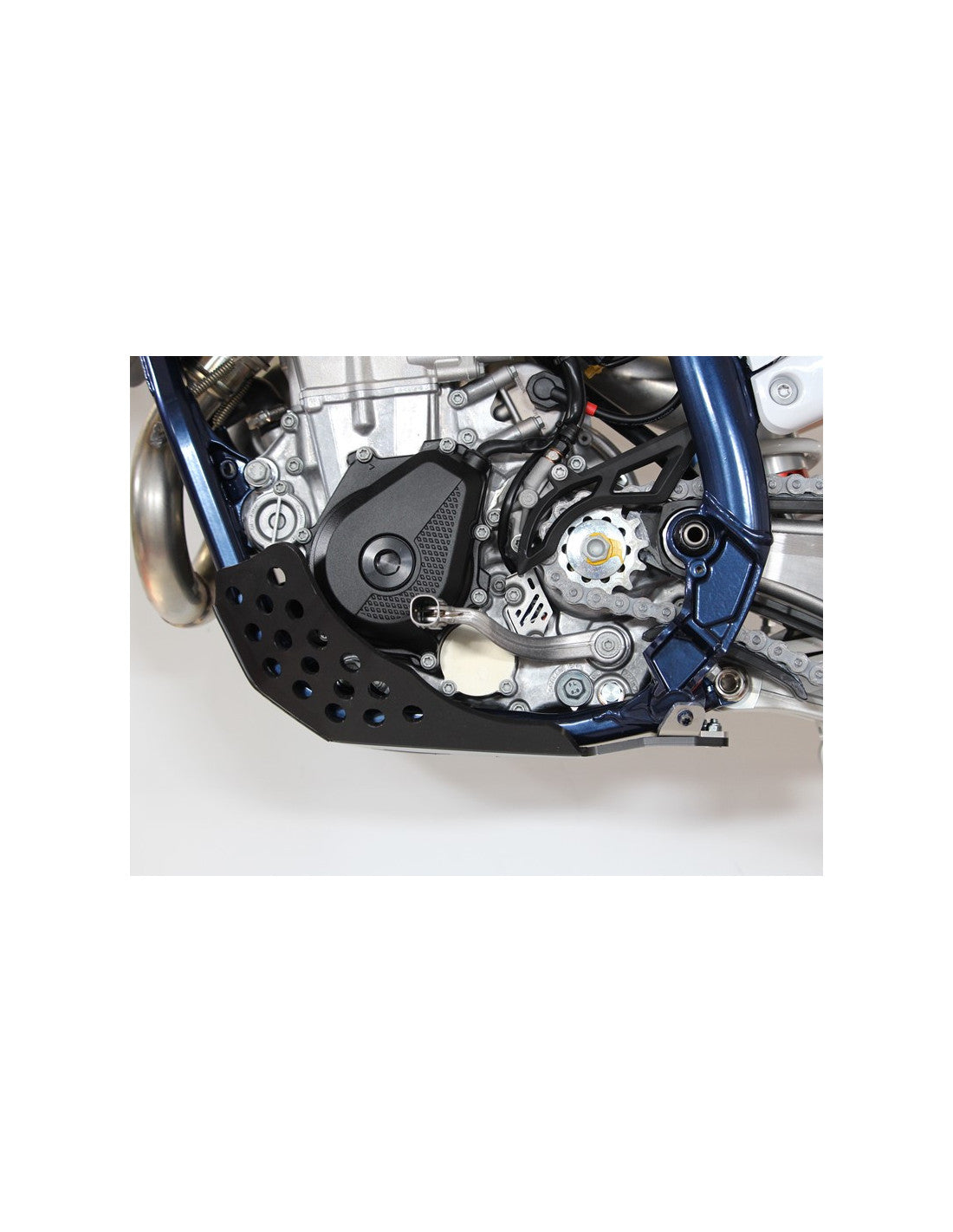 Vue arrière du sabot noir en plastique PEHD 6mm pour Husqvarna - KTM