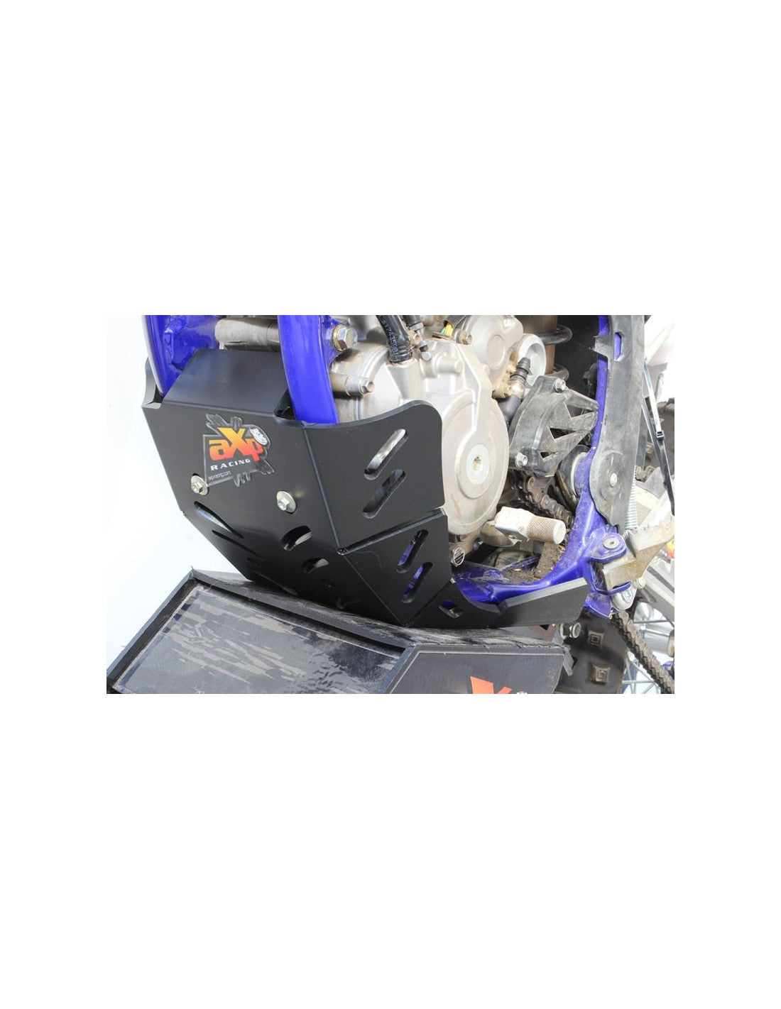 Left side of the black HDPE plastic skid plate with linkage guard for Sherco SER250F - SER300F