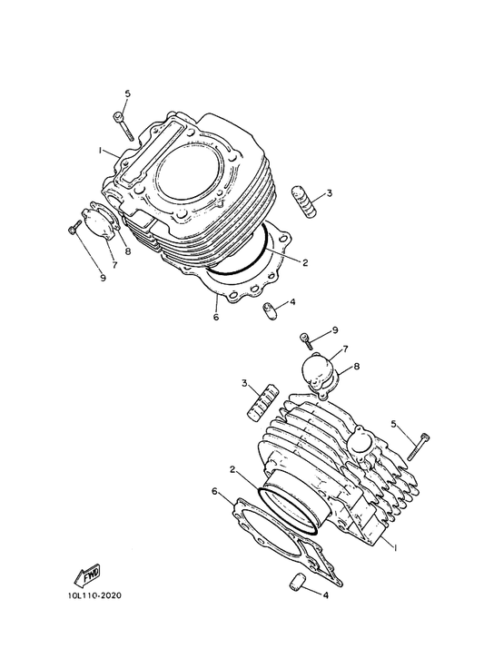 Yamaha 93210-89447 O-Ring — shown on the Cylinder parts diagram