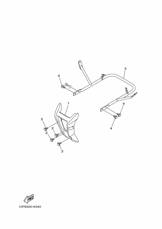 Yamaha 5YT-2845R-80 Bar, Carry Rear — shown on the Guard parts diagram
