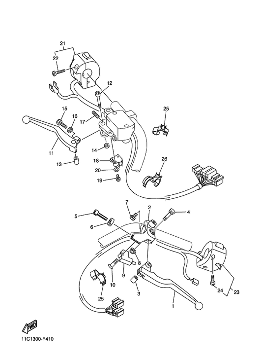 Yamaha 5BN-83922-00 Lever 2 — shown on the Handle Switch & Lever parts diagram