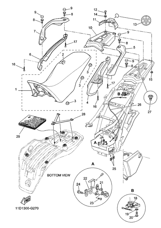 Yamaha 11D-F8199-F0 Manual,Owner'S — shown on the Seat parts diagram