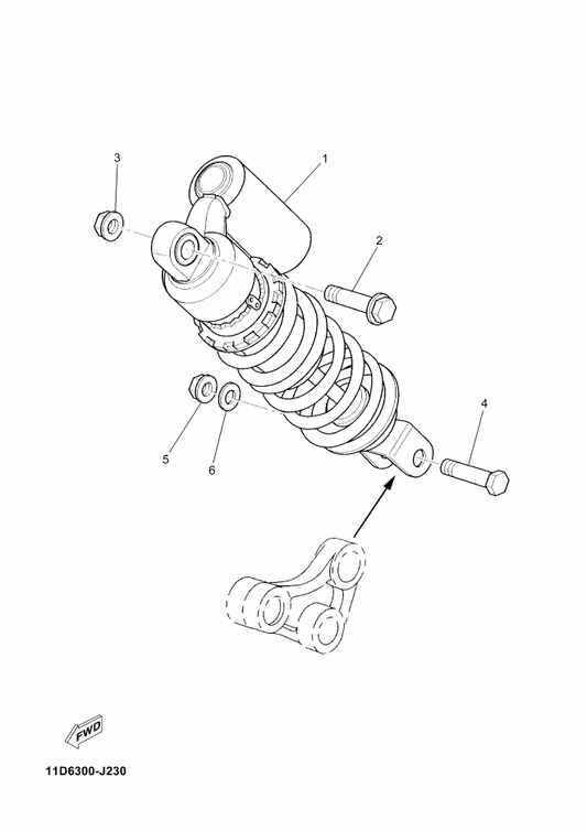 Yamaha 56P-F2210-10 Shock Absorber Assy, Rear — shown on the Rear Suspension parts diagram