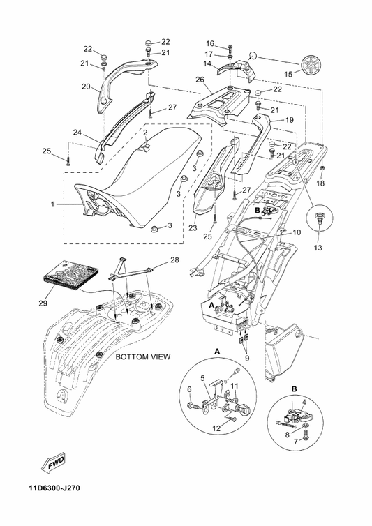Yamaha 11D-F8199-F1 Manual,Owner'S — shown on the Seat parts diagram