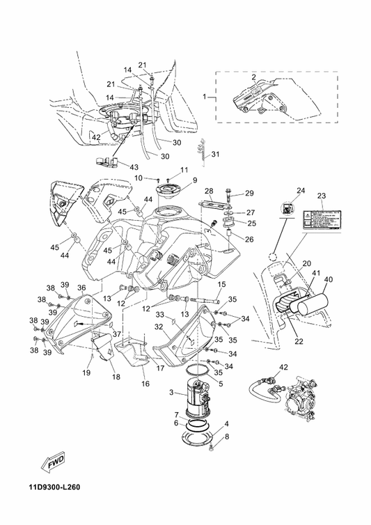 Yamaha 11D-F4240-20 . Graphic Set — shown on the Fuel Tank parts diagram