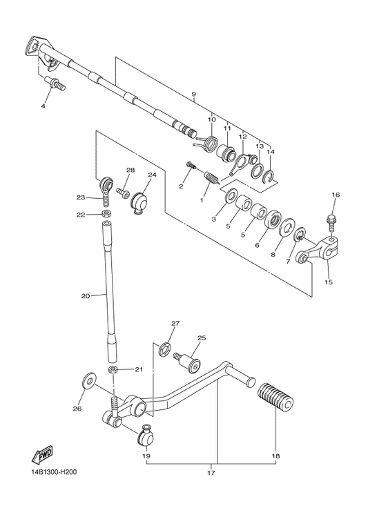 Yamaha 5LV-18115-00 Rod, Shift — shown on the Shift Shaft parts diagram