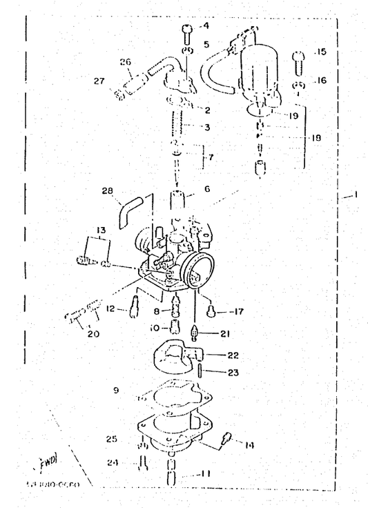 Yamaha 4JP-14104-00 . Air Screw Set — shown on the Carburetor parts diagram
