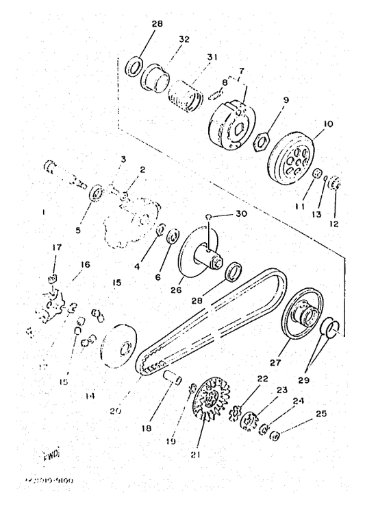 Yamaha 90208-10012 Washer, Conical Spring — shown on the Clutch parts diagram