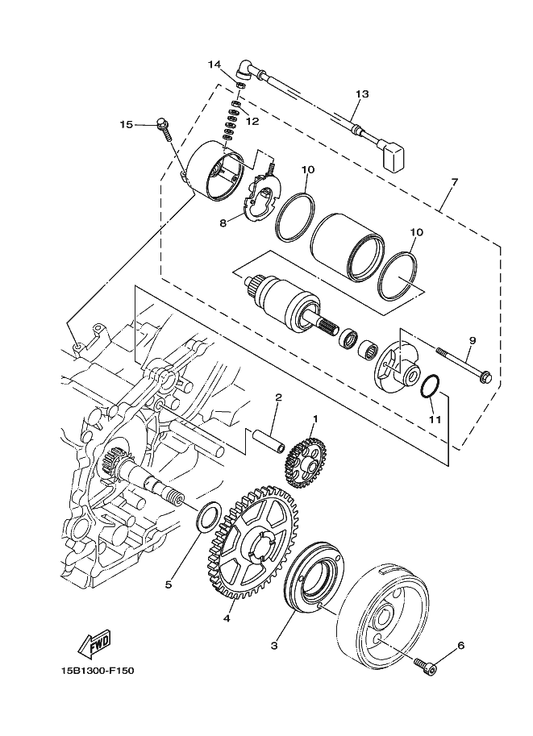 Yamaha 5GJ-81890-00 Motor Assy — shown on the Starter parts diagram