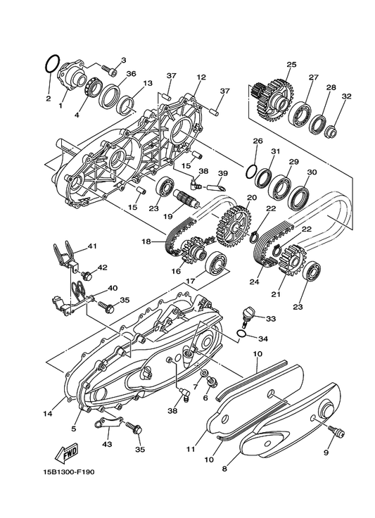 Yamaha 5GJ-17818-02 Gasket — shown on the Sub Transmission parts diagram