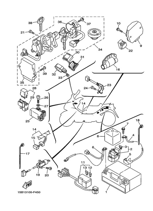 Yamaha 5VU-8255P-00 . Immobilizer. Unit Comp. — shown on the Electrical 1 parts diagram