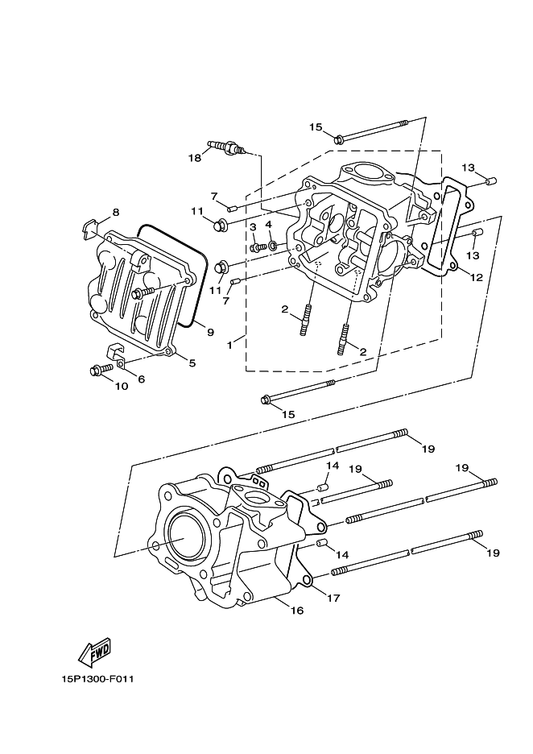 Yamaha 93211-18800 O-Ring — shown on the Cylinder Head parts diagram