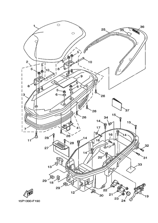 Yamaha 15P-F8199-E0 Manual,Owner'S — shown on the Seat parts diagram