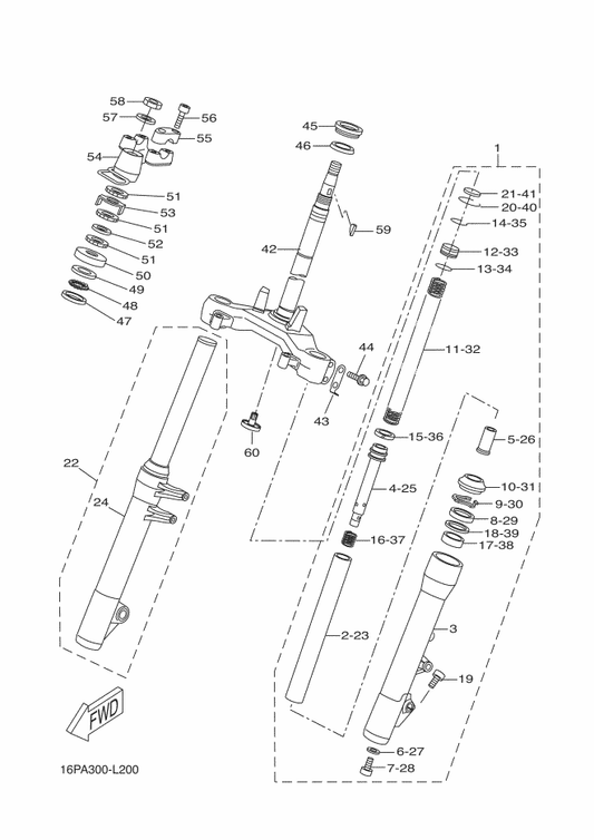 Yamaha 5SE-F3462-00 . Seal, Dust — shown on the Steering parts diagram