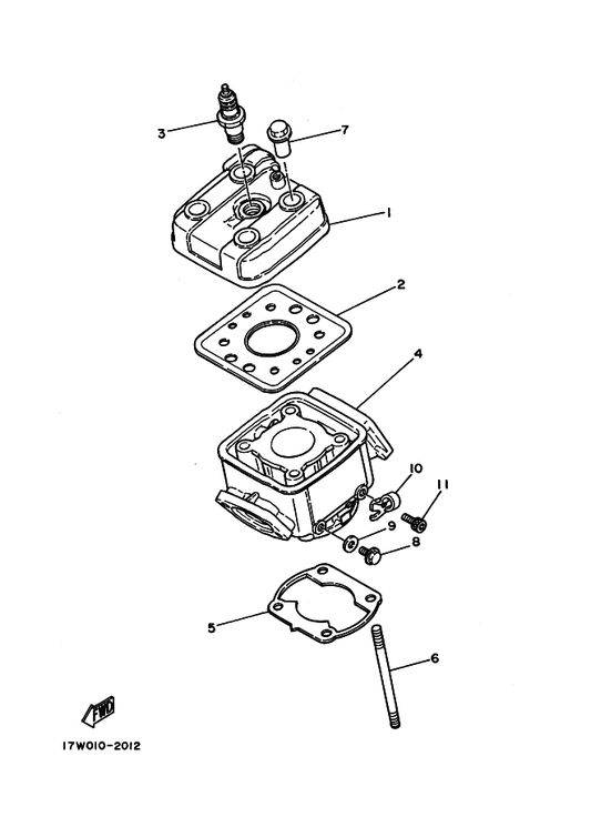 Yamaha 5R2-11351-01 ガスケツト,シリンダ — shown on the シリンダ parts diagram