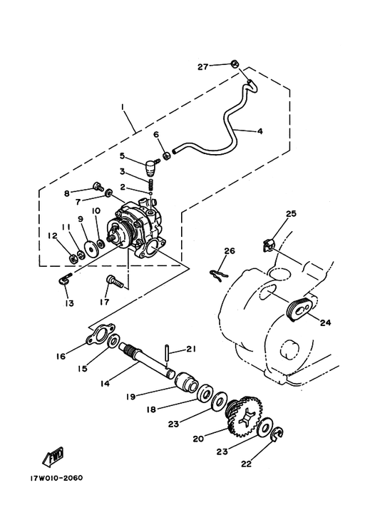 Yamaha 98907-04008 . Screw, Bind — shown on the オイルポンプ parts diagram