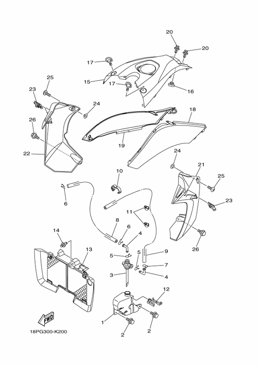 Yamaha 18P-21711-00 Cover, Side 1 — shown on the Side Cover parts diagram