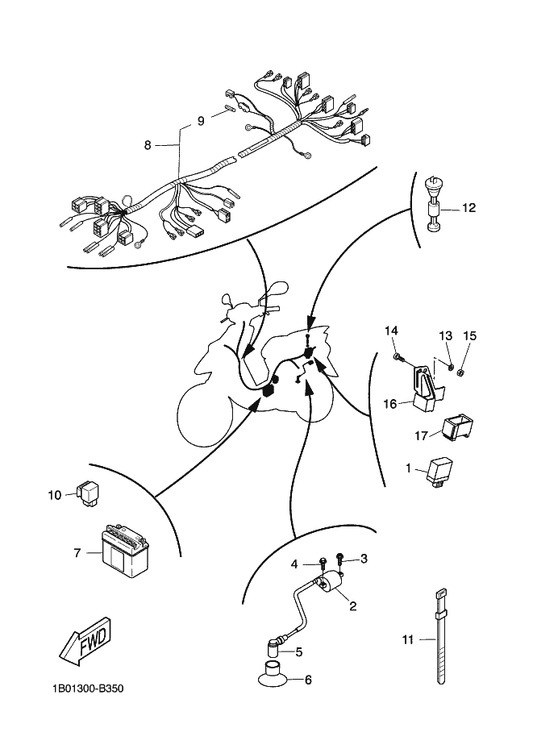 Yamaha 27V-82151-00 . Fuse — shown on the Electrical 2 parts diagram